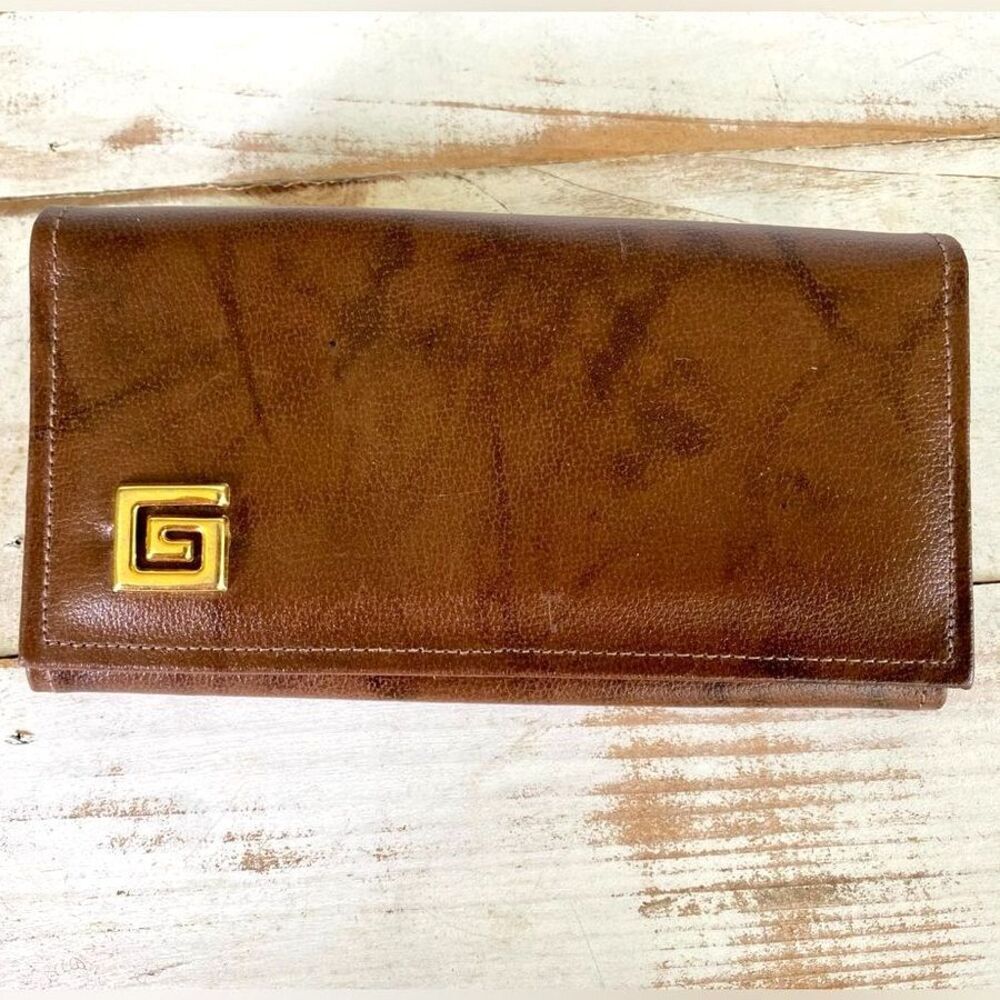 NEW YORKER brown split genuine cowhide marbled leather wallet vintage 70s Rare